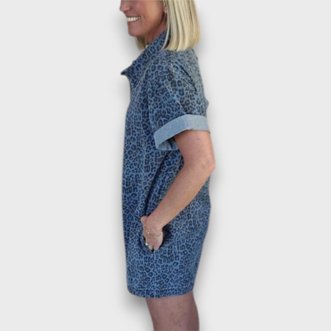 Jobina – Leo Style Denim Jumpsuit