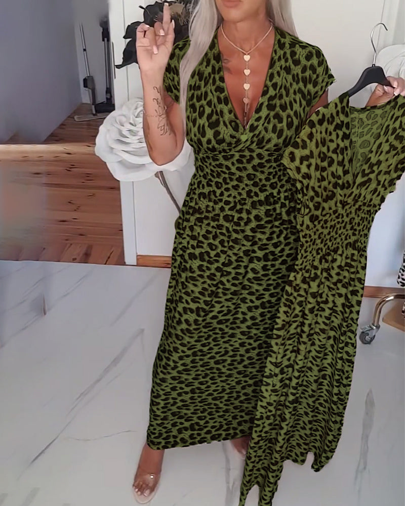 Yasbela | Elegant Maxi Dress with Leopard Print