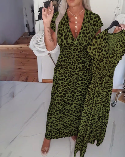 Yasbela | Elegant Maxi Dress with Leopard Print