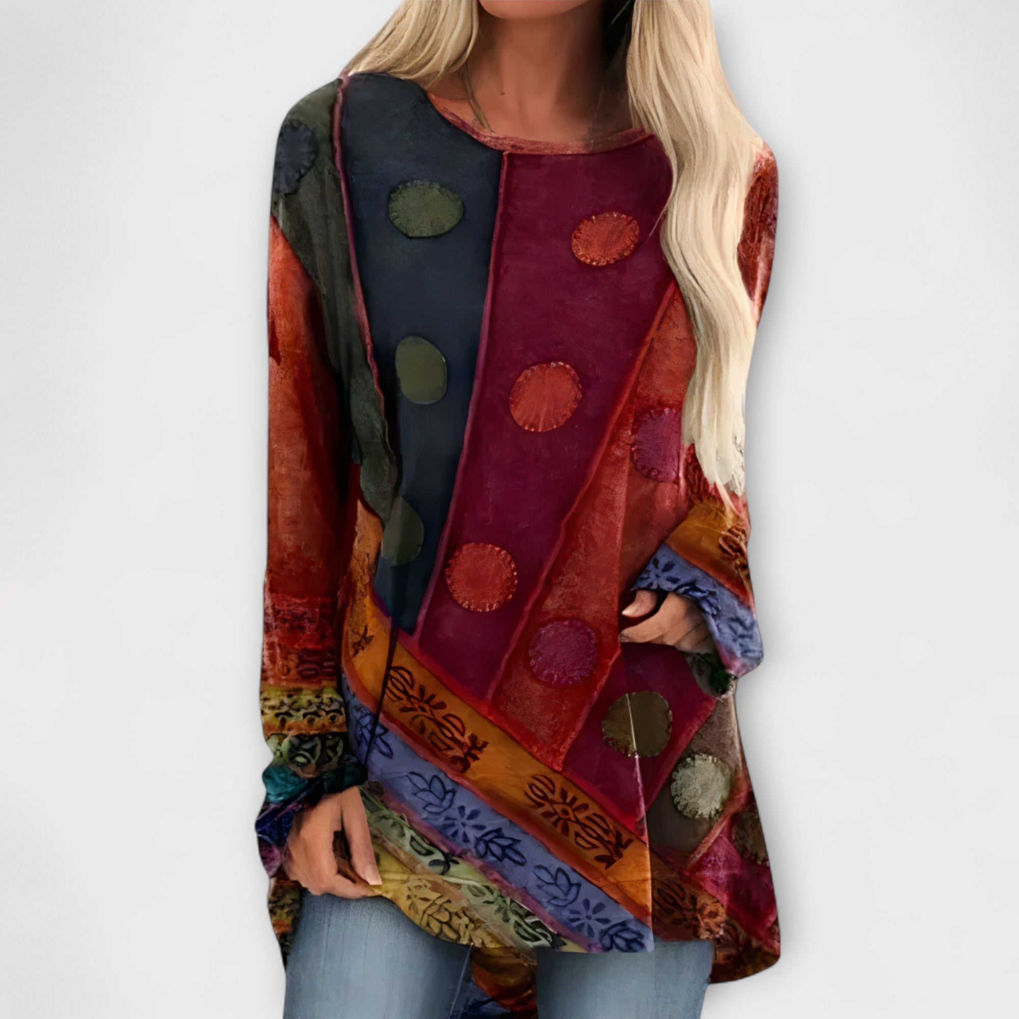 Stylish Women's Shirt with Ethnic Print