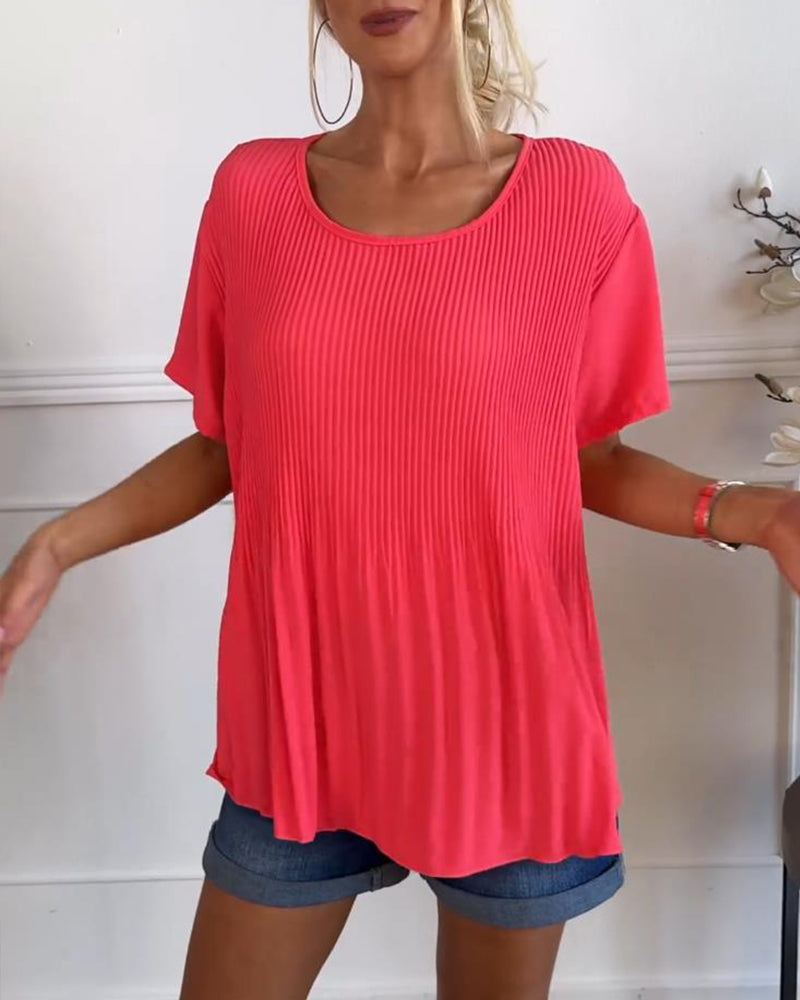 Blouse Shirt with Ruffled Cow Neck