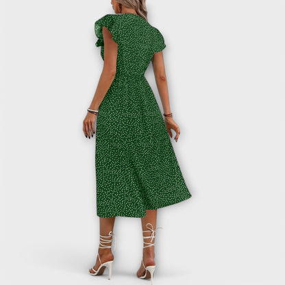 Elegant Midi Dress with Polka Dots