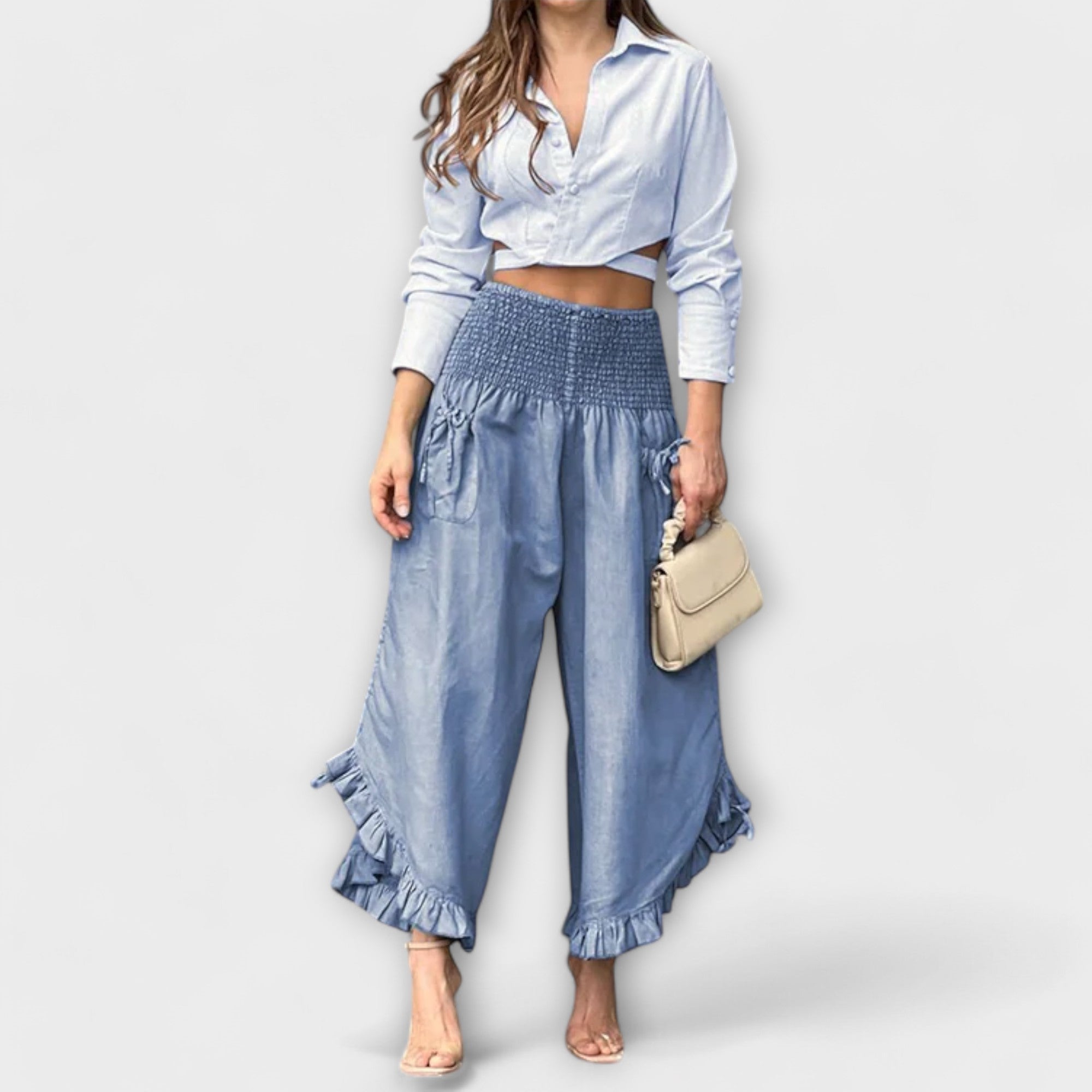 Loose Linen Pants with Trendy Pleats