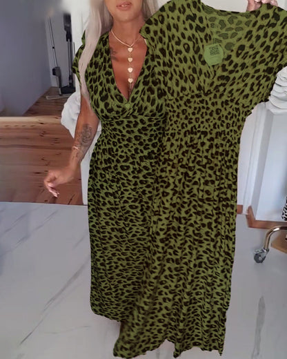 Yasbela | Elegant Maxi Dress with Leopard Print