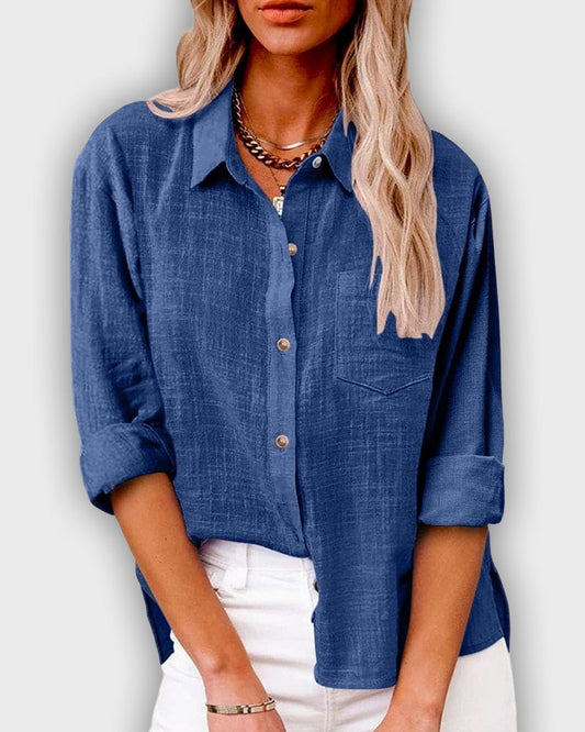 Women's Long Sleeve Lycra Shirt in Dark Blue