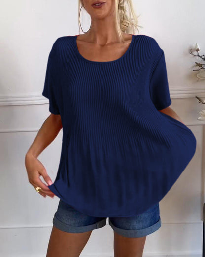 Blouse Shirt with Ruffled Cow Neck