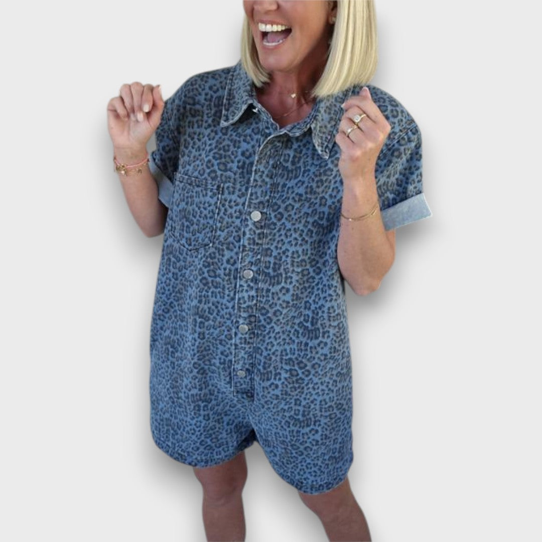 Jobina – Leo Style Denim Jumpsuit