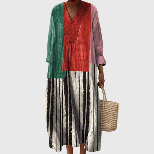Karin™ | Maxi Dress with Color Block Design