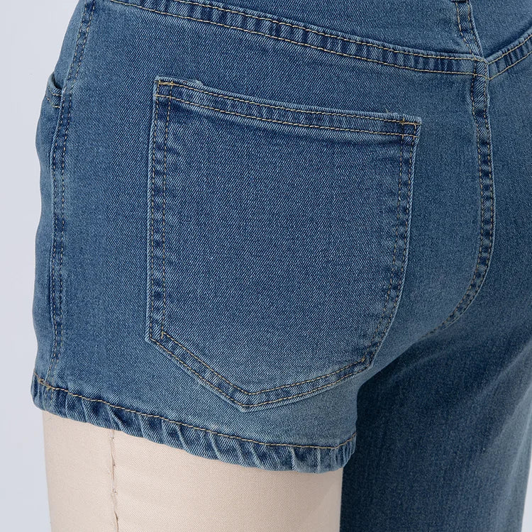 Asymmetrical Jeans with One Shoulder Strap