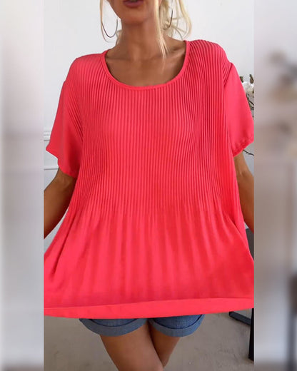 Blouse Shirt with Ruffled Cow Neck