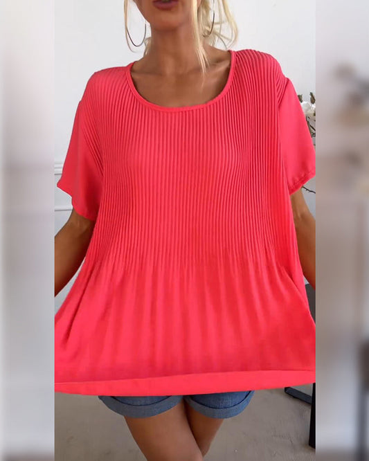Blouse Shirt with Ruffled Cow Neck
