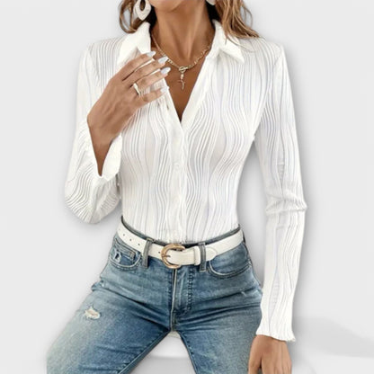 Long Sleeve Polo Shirt for Women – Natalia