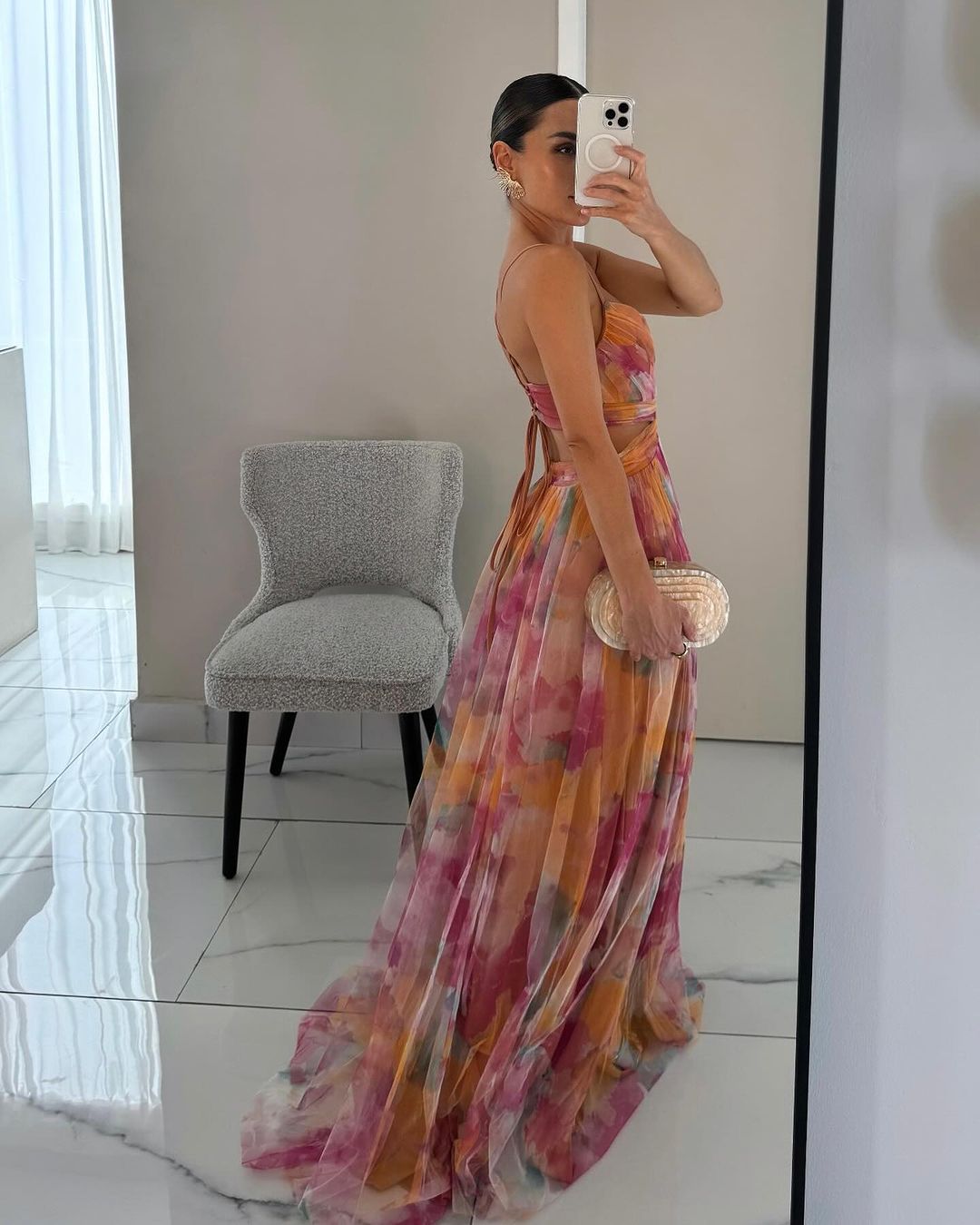 Gizel - Enchanting Maxi Dress with Floral Print