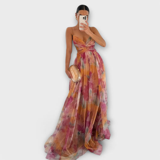 Elegant Maxi Dress Made of Lightweight Mesh