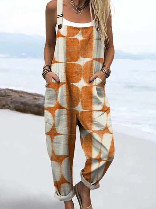Ronia™ | Retro Jumpsuit in Brown-Orange