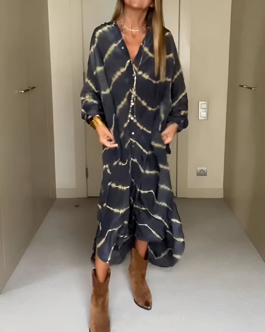 Julia™ | Bohemian Maxi Dress with Stripes