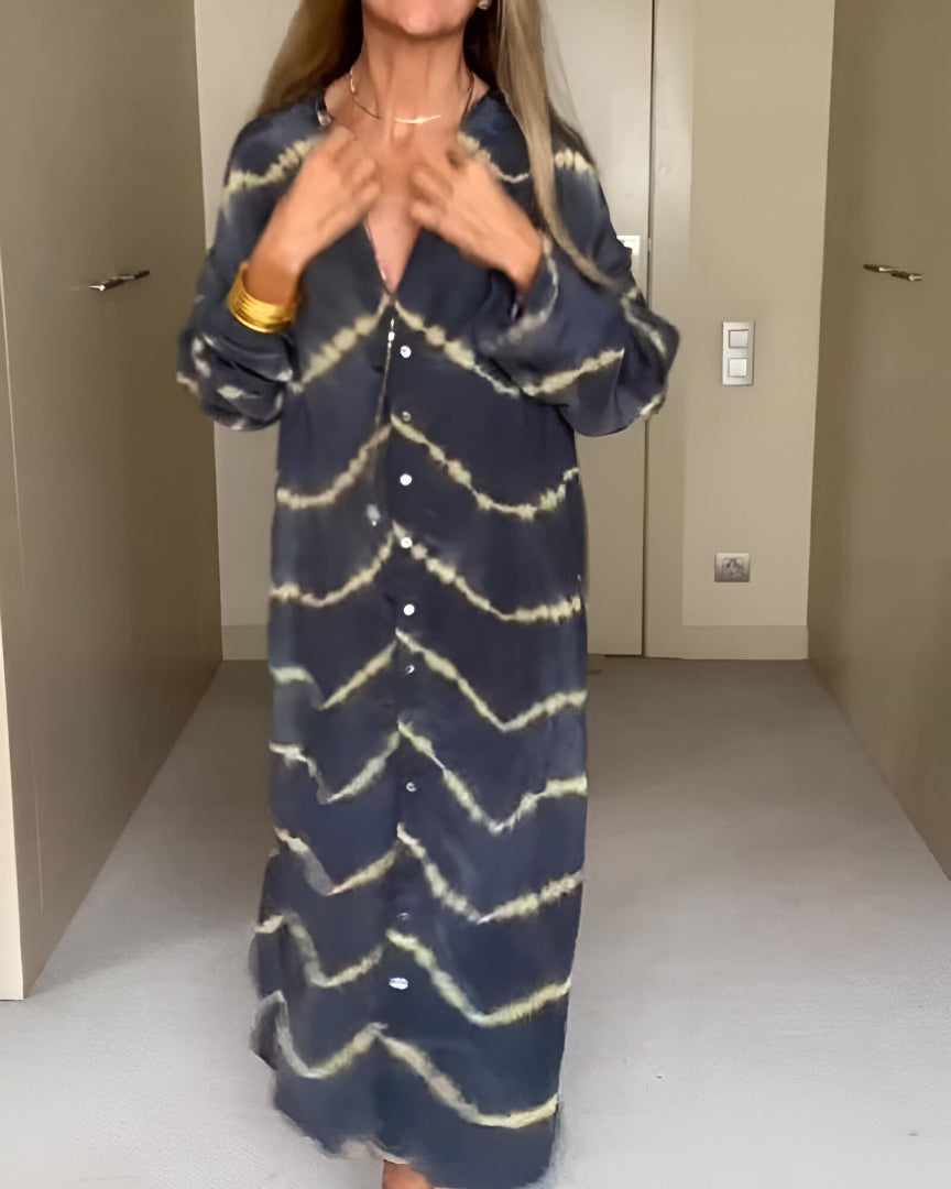 Julia™ | Bohemian Maxi Dress with Stripes