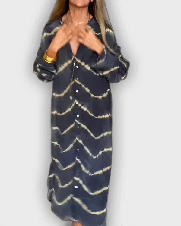 Boho Maxi Dress with Stripes