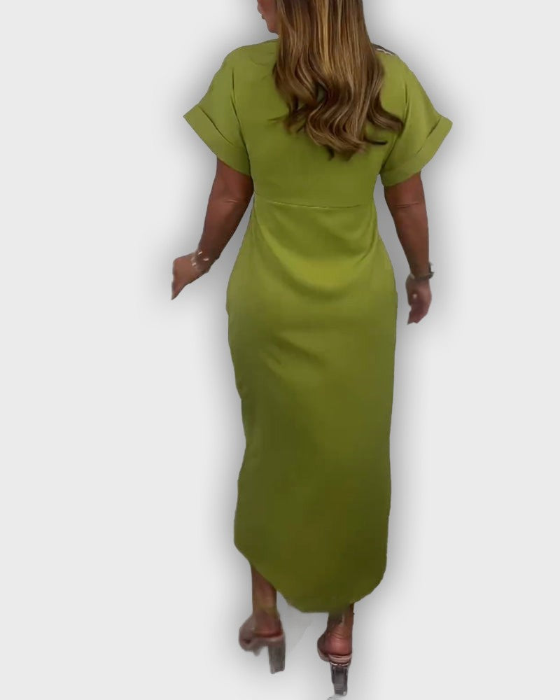 Elegant Catherine Dress with Pleated Waistline