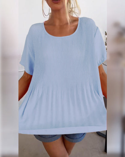 Blouse Shirt with Ruffled Cow Neck
