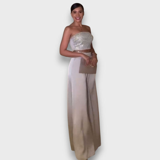 Regine – Set with Sequin Top and Flowing Pants