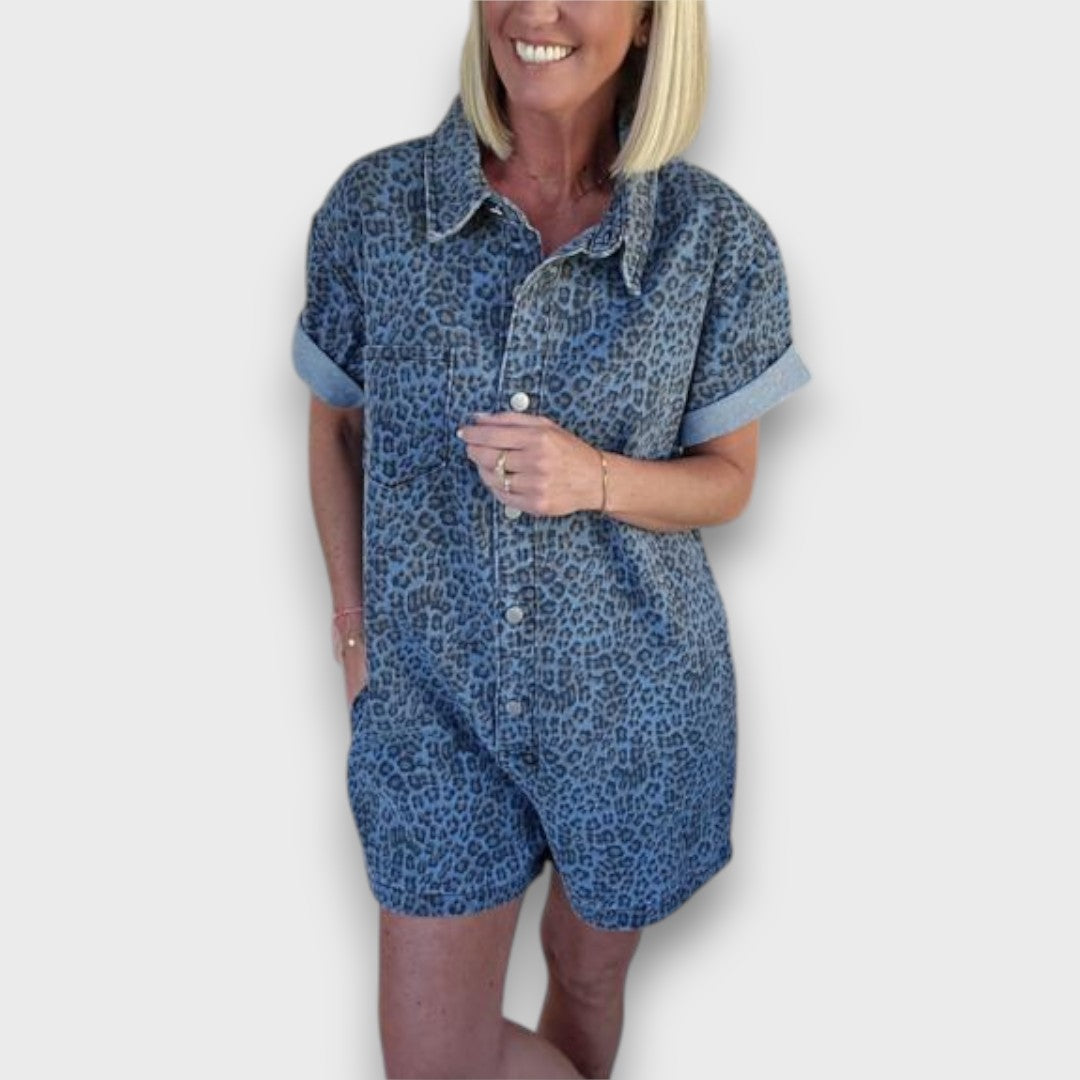 Jobina – Leo Style Denim Jumpsuit