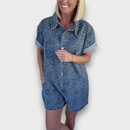 Jobina – Leo Style Denim Jumpsuit