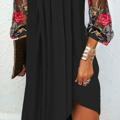 Rena™ | Elegant Mini Dress with V-Neck and Sheer Sleeves