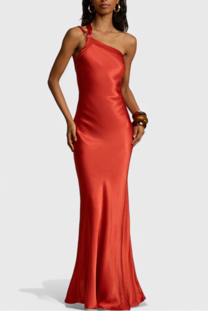 Maxi Dresses with Diagonal Straps and Open Back