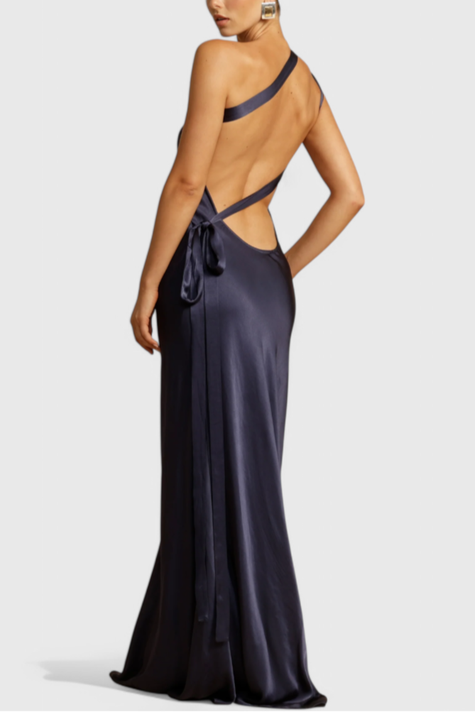 Maxi Dresses with Diagonal Straps and Open Back