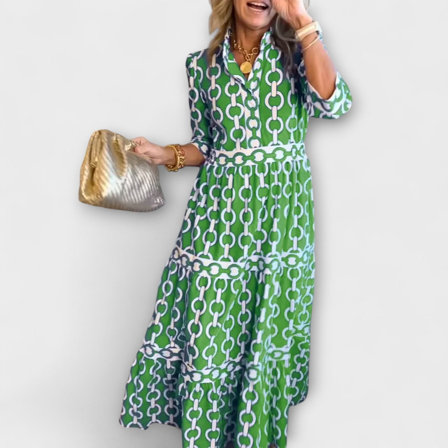 Midi Dresses with Chain Print