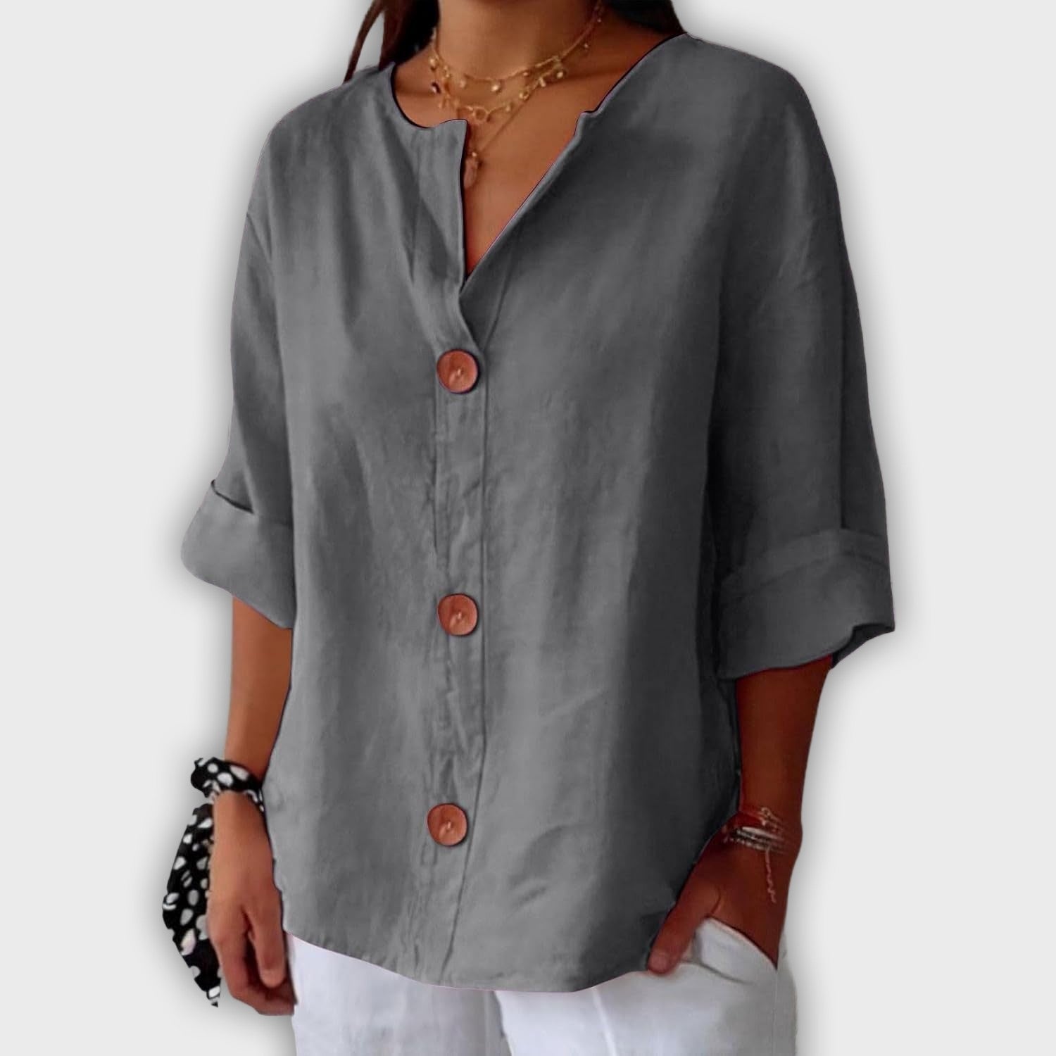 Loose and Elegant Linen Shirt for Summer