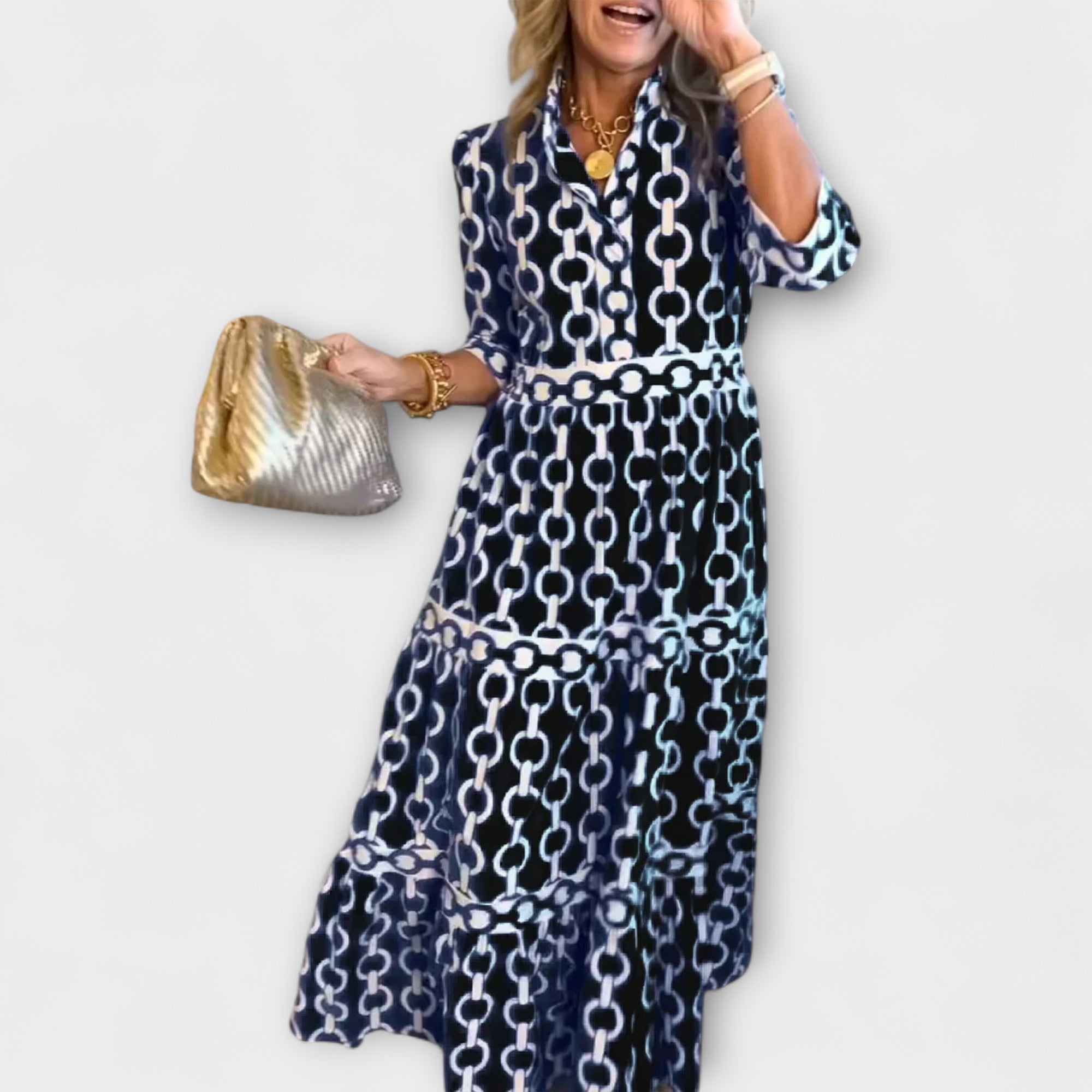 Midi Dresses with Chain Print
