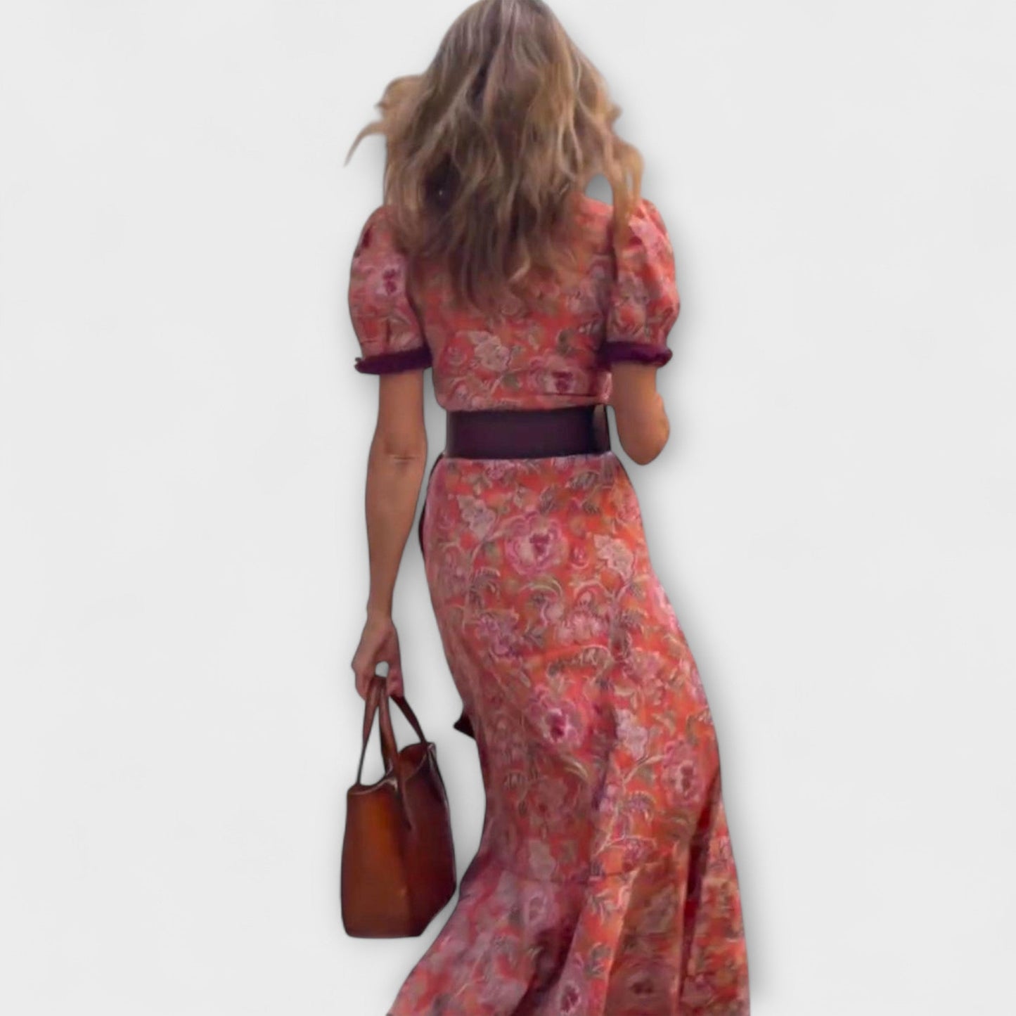 Elegant Pink Maxi Dresses with Short Sleeves