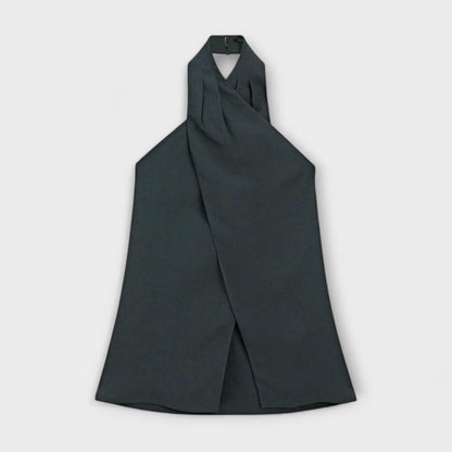 Blue Top with Back Cut-Out - Elegance and Comfort in Summer