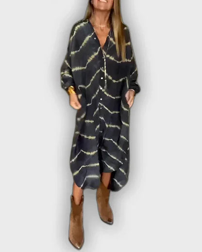 Boho Maxi Dress with Stripes