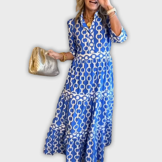 Midi dress with chain pattern