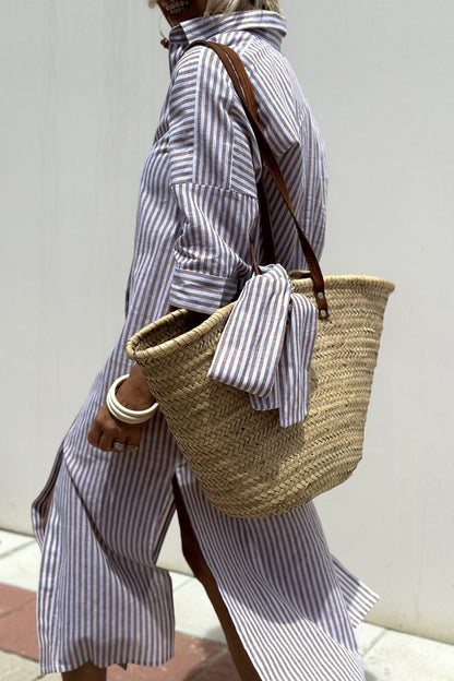 Elegant Shirt Dresses with Stripes