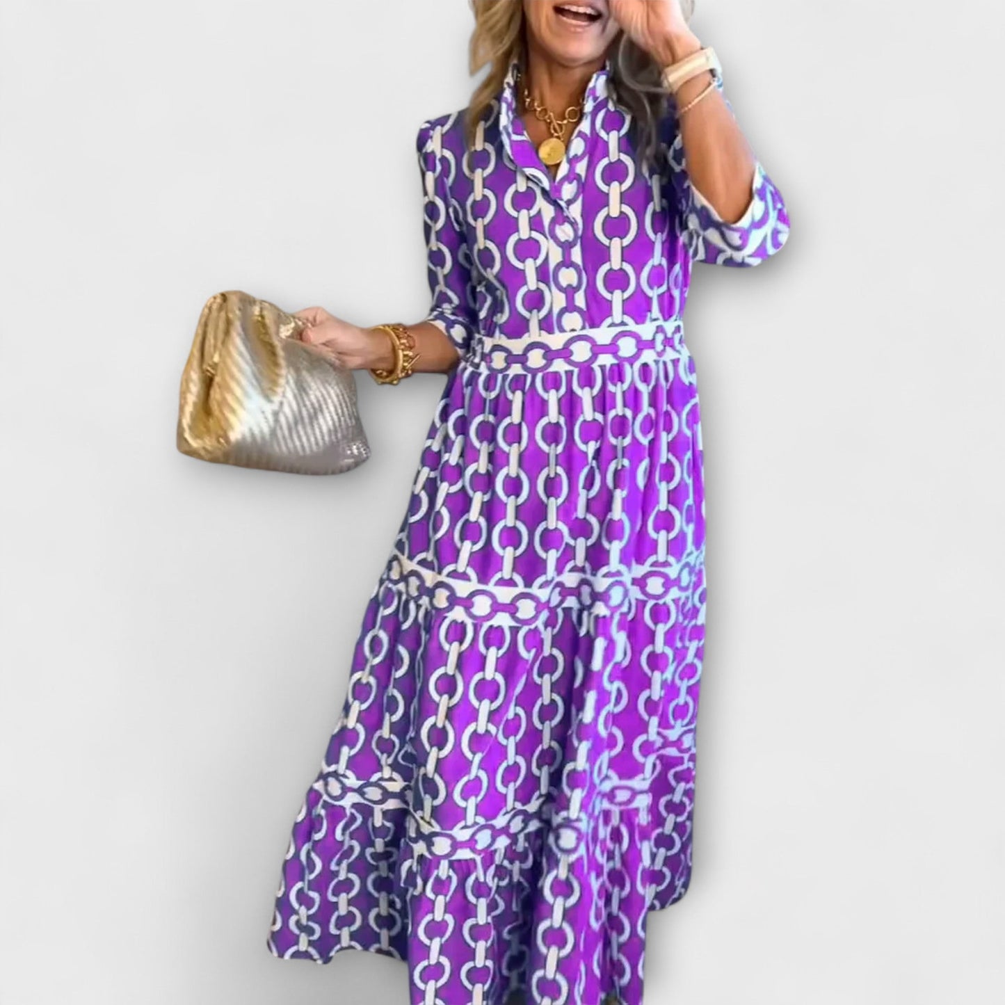 Midi Dresses with Chain Print
