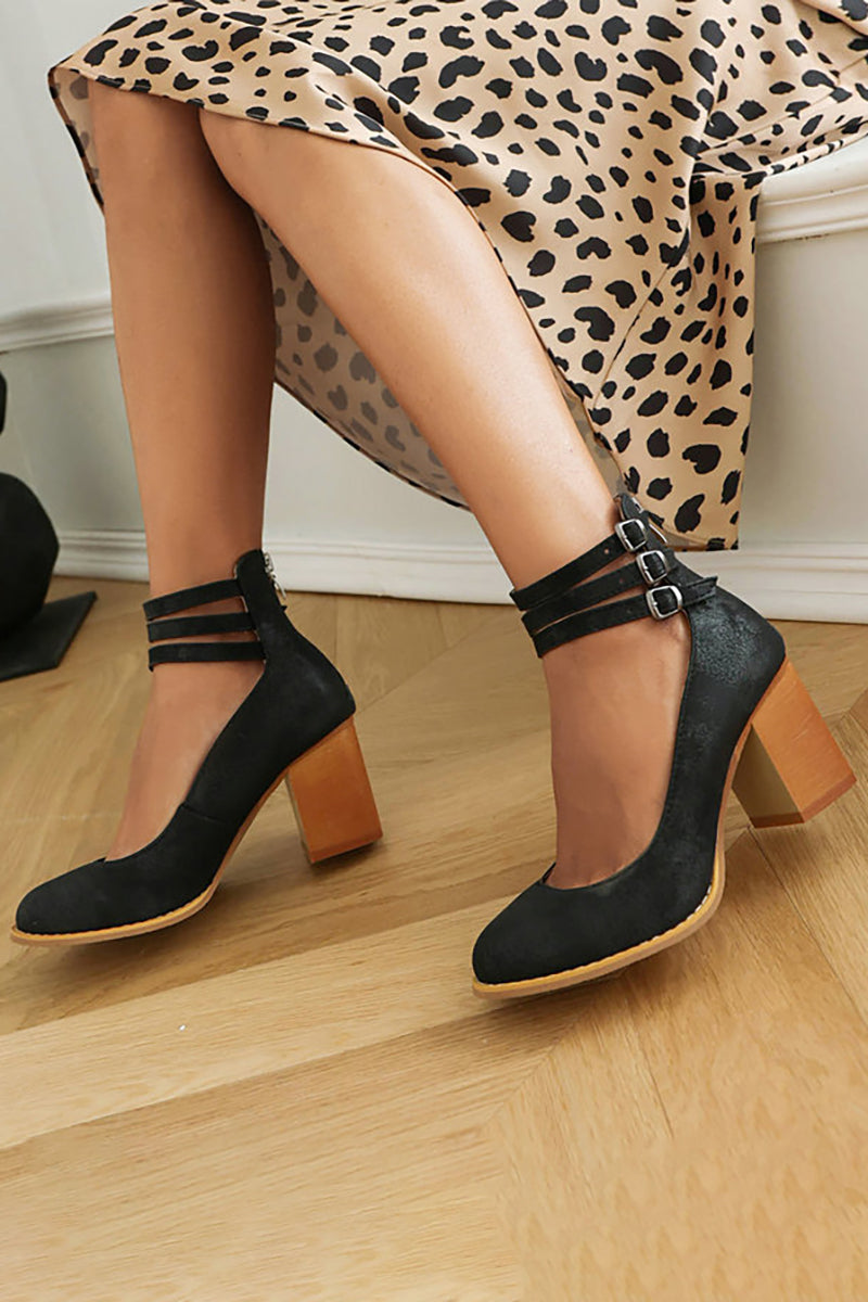 Ksilada | Plain sandals with ankle strap and thick sole