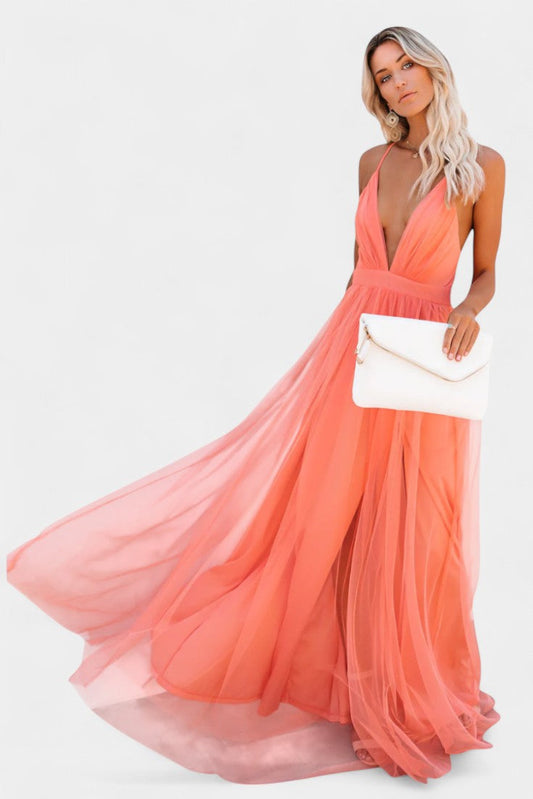 Maxi Tulle Dress Without Sleeves