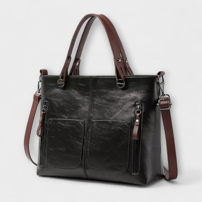 Laura's Elegant Leather Bag - Functional and Stylish Tote Bag