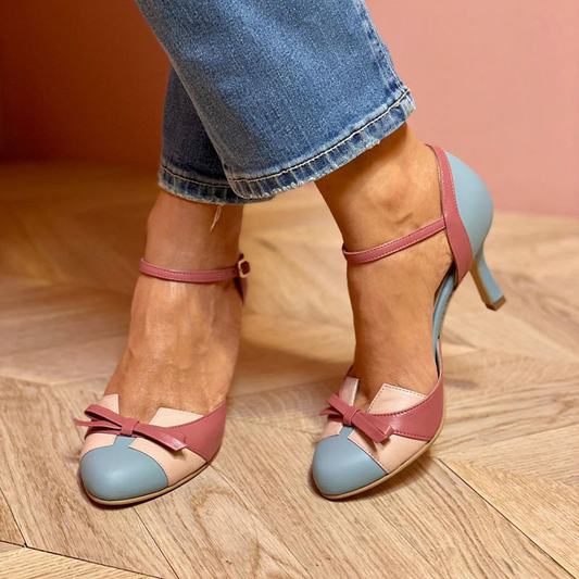 Belerosa | Colorful sandals with a tie and straps, with a rounded toe