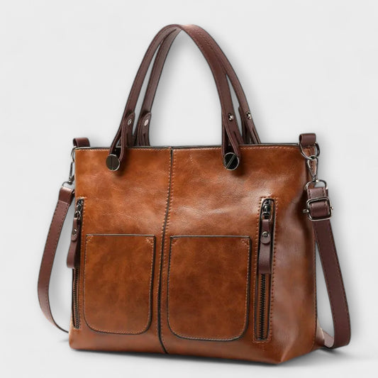 Laura's Elegant Leather Bag - Functional and Stylish Tote Bag