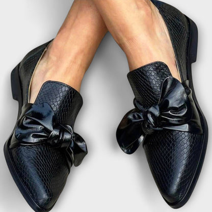 Elegant Claudia Moccasins with Decorative Bow