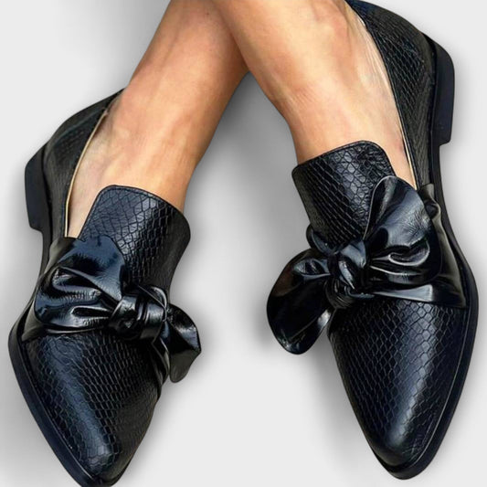 Elegant Claudia Moccasins with Decorative Bow