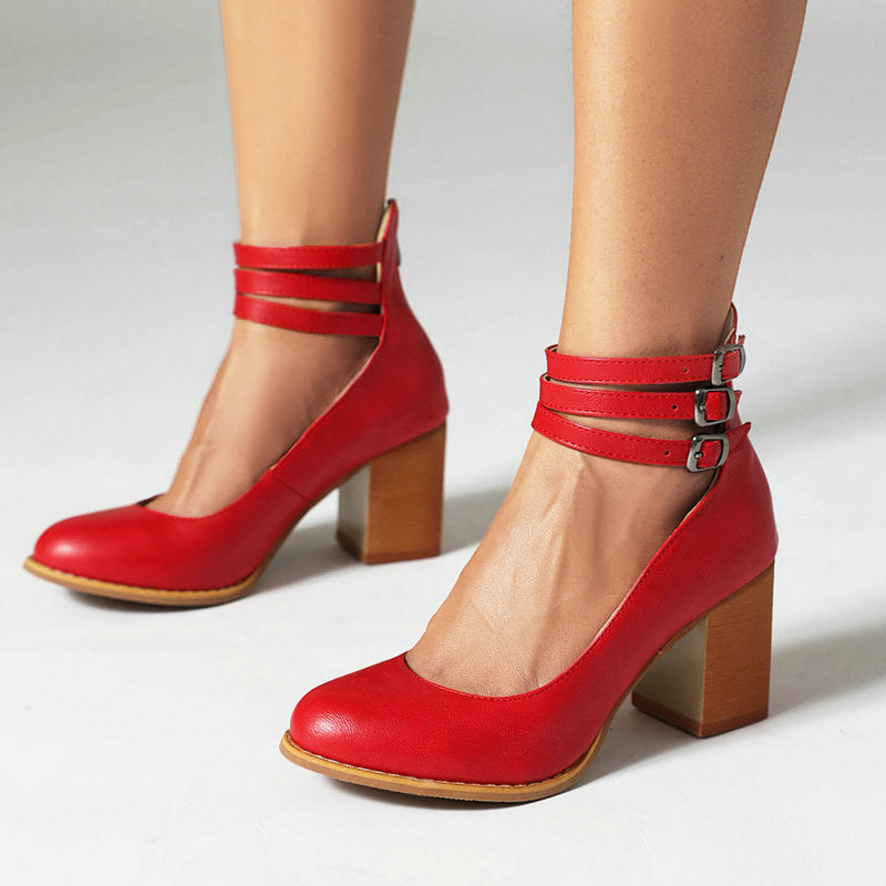 Ksilada | Plain sandals with ankle strap and thick sole