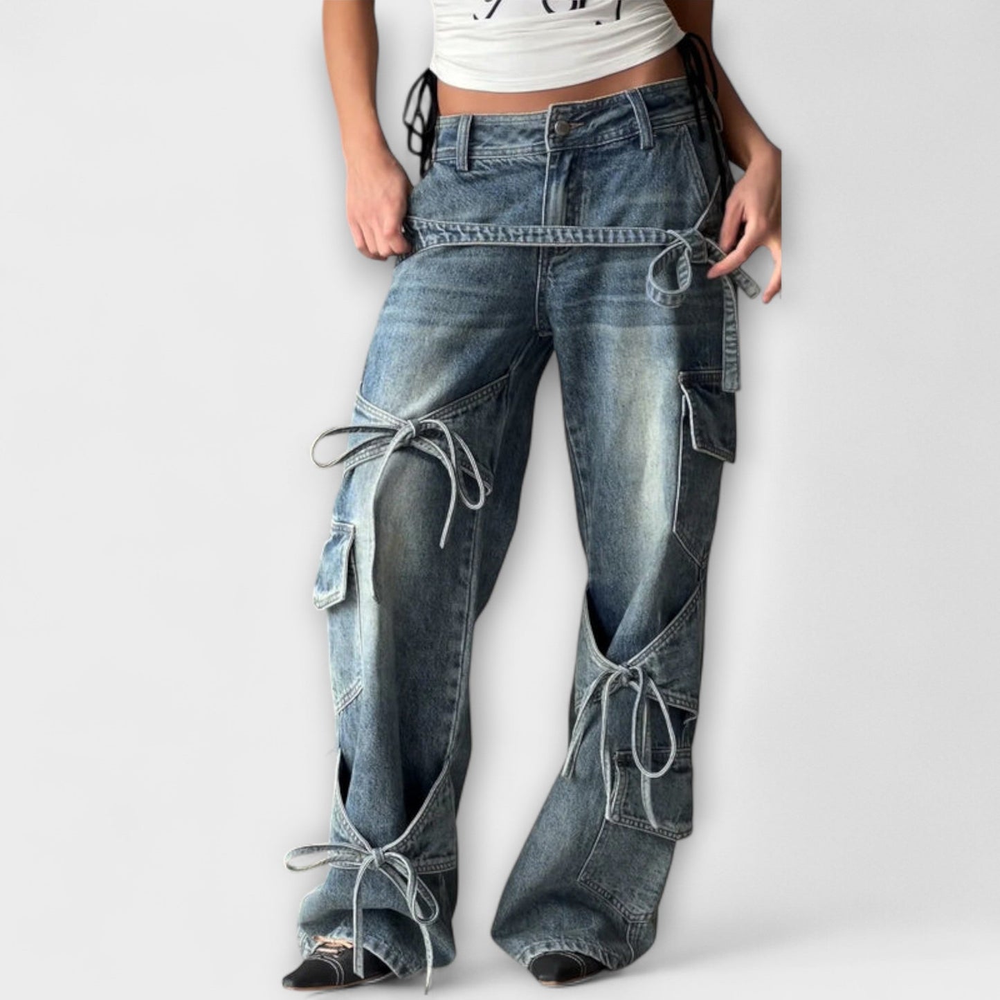 Denim Jeans with Decorative Details