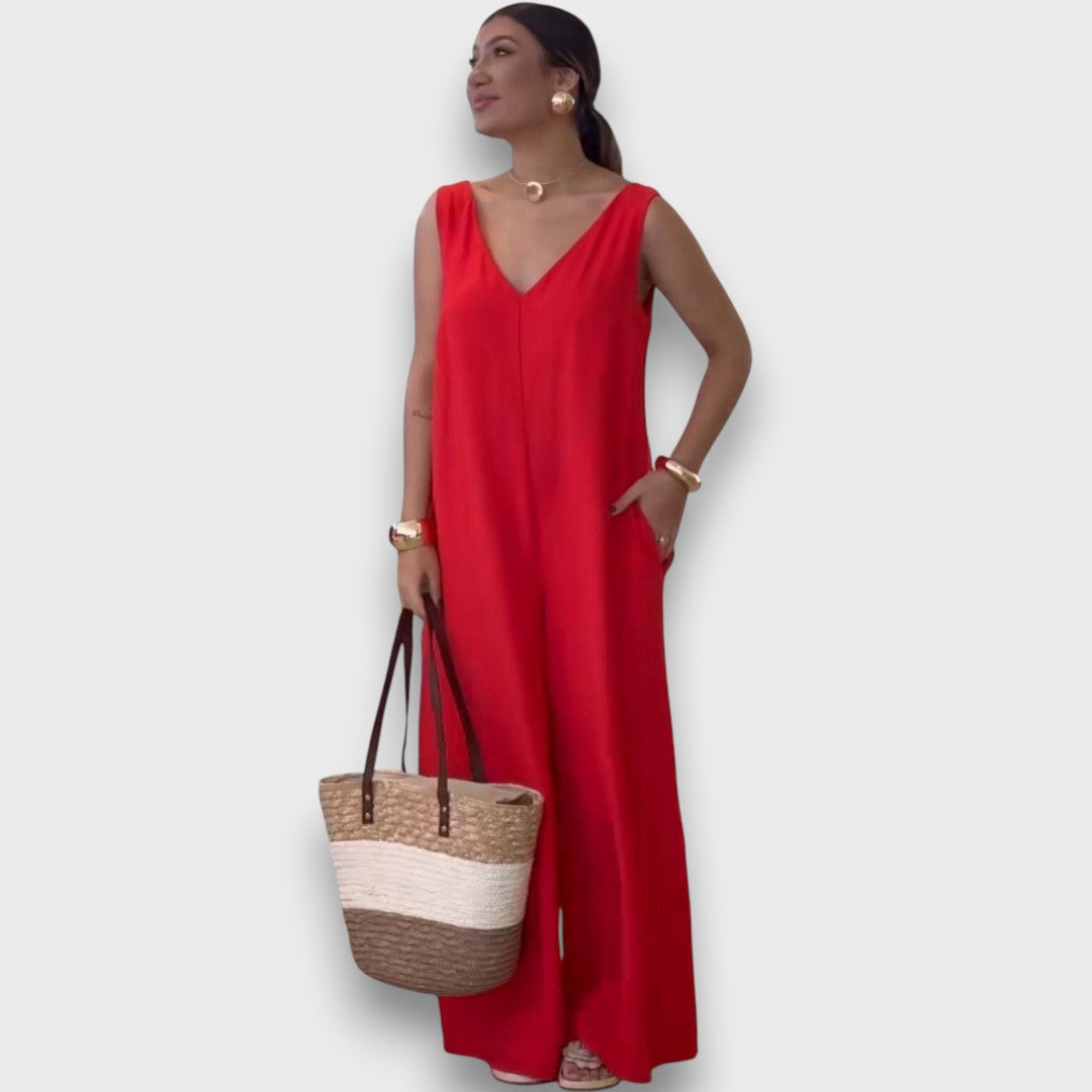 Aubryn – Jump Suit with V-Neck
