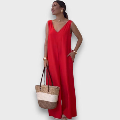 Aubryn – Jump Suit with V-Neck